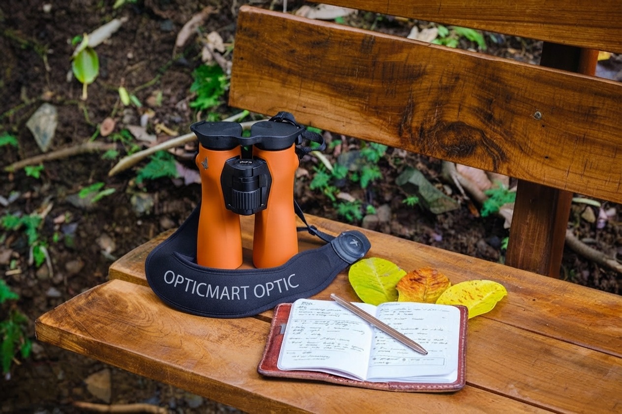 OpticMart Pure 12x42 Binoculars – Burnt Orange Outdoor & Birdwatching Optics thumbnail 2